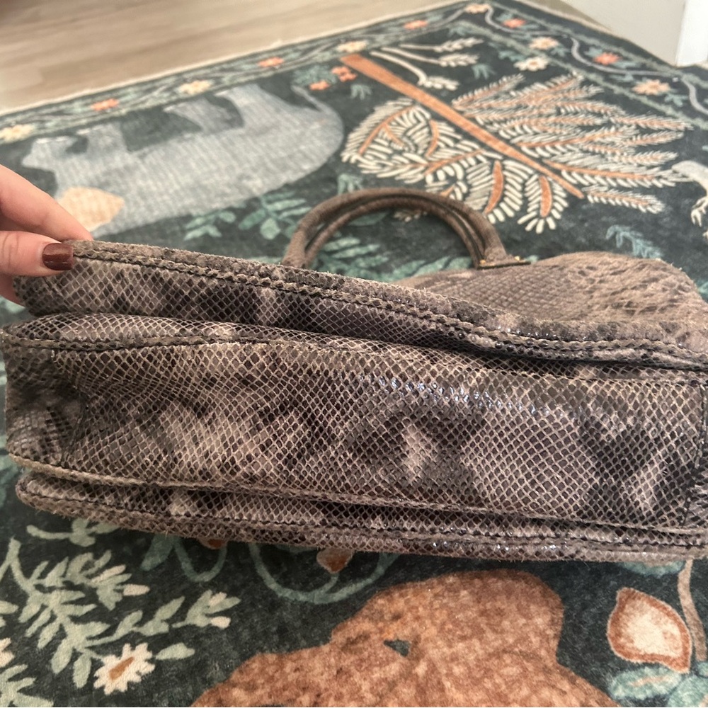 Tory Burch Brown Snakeskin Satchel - Picture 7 of 9